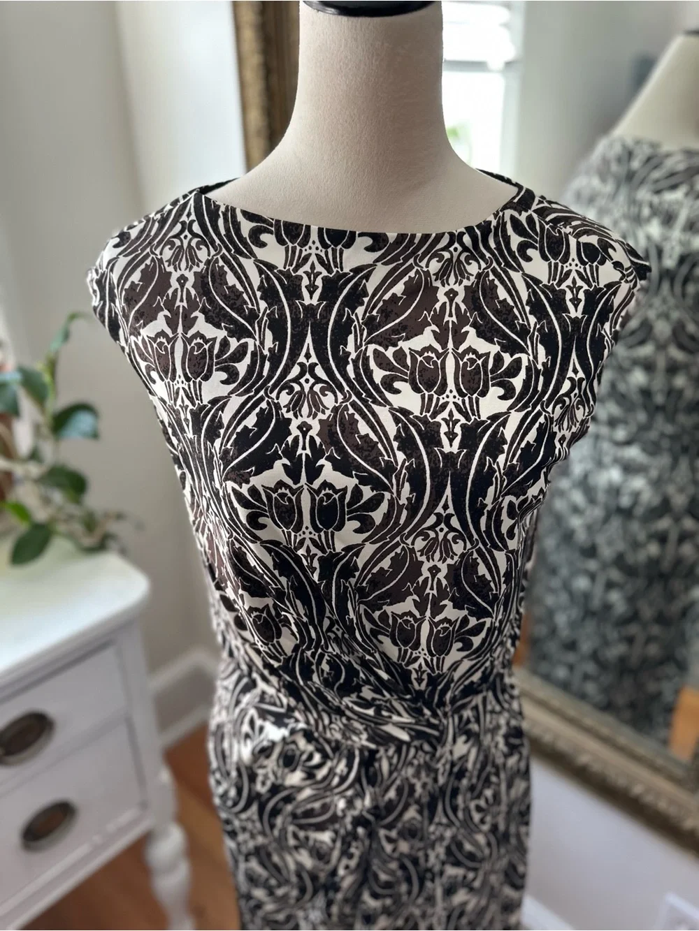 Tory Burch silk dress midi Y2K style ruched sleeveless quiet luxury faux wrap